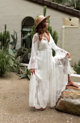 Coven & Co Boho Maternity Full Moon Lace Gown White Size M / AU 12 for rent on The Volte - image 8