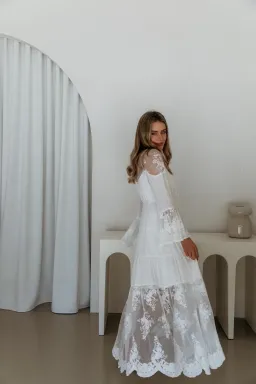 Coven & Co Boho Maternity Full Moon Lace Gown White Size M / AU 12 for rent on The Volte - image 6