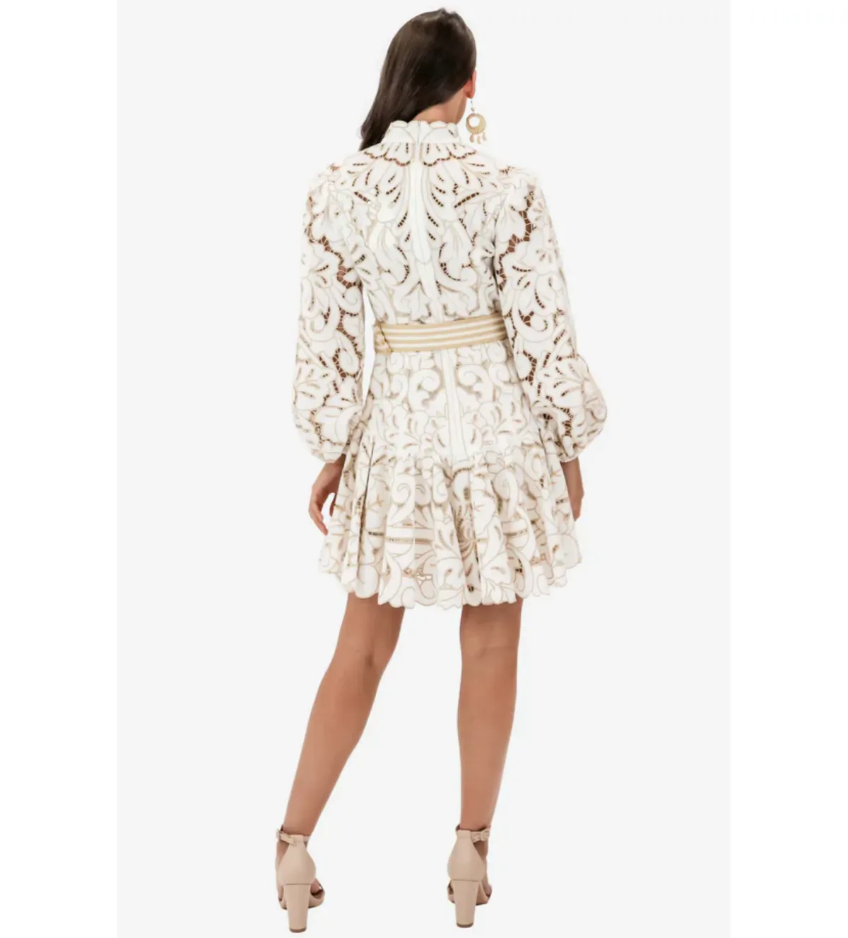 Zimmermann Edie Button Down Short Dress in Ivory Size AU8 - Image 3