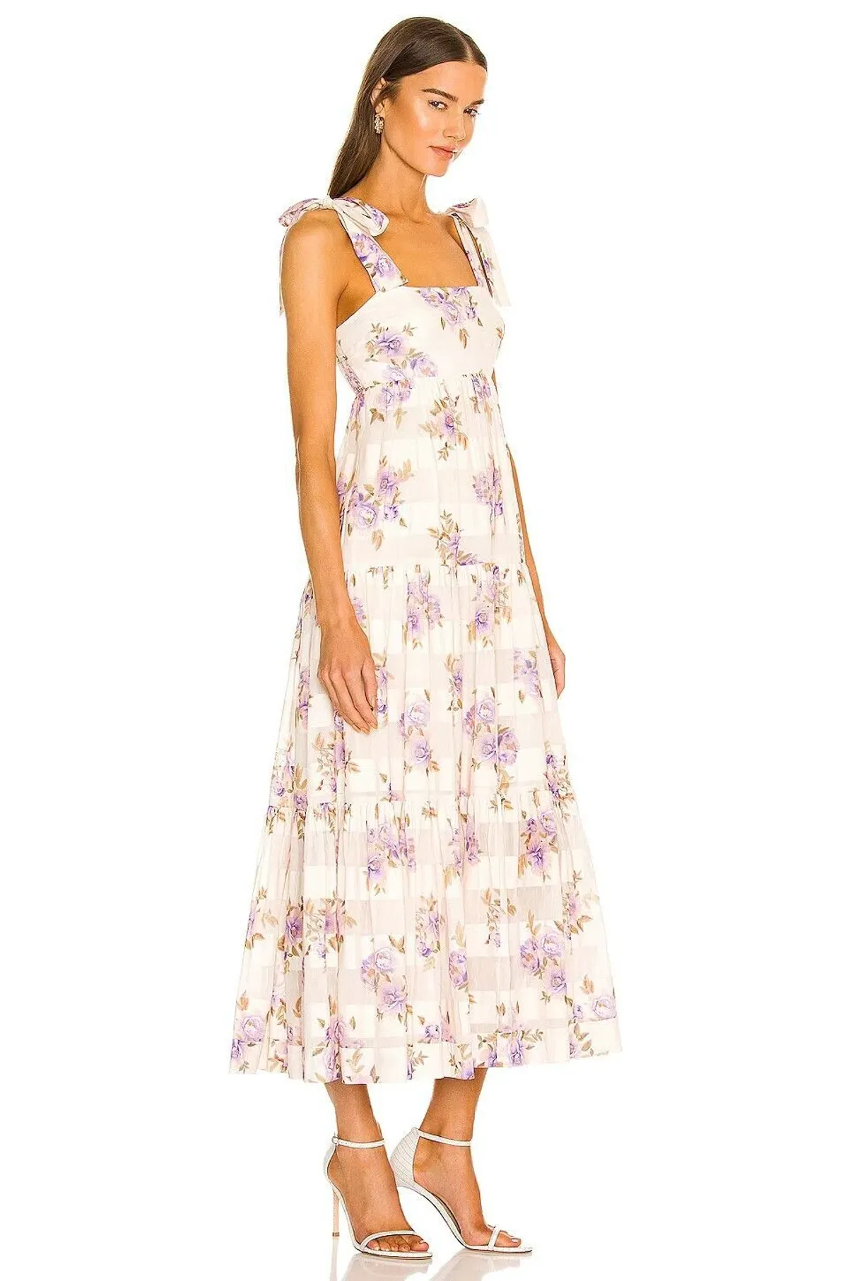 Zimmermann Rosa Striped Picnic Midi Dress in Lilac Rose Size 4 / AU16 - Image 2