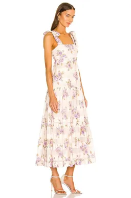 Zimmermann Rosa Striped Picnic Midi Dress in Lilac Rose Size 4 / AU16 for rent on The Volte - image 2