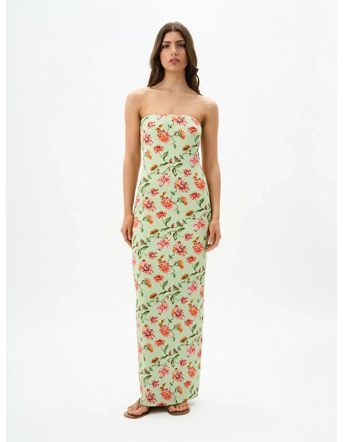 Roame Riva Maxi Dress in Pistachio Bloom Size AU12 - Image 1