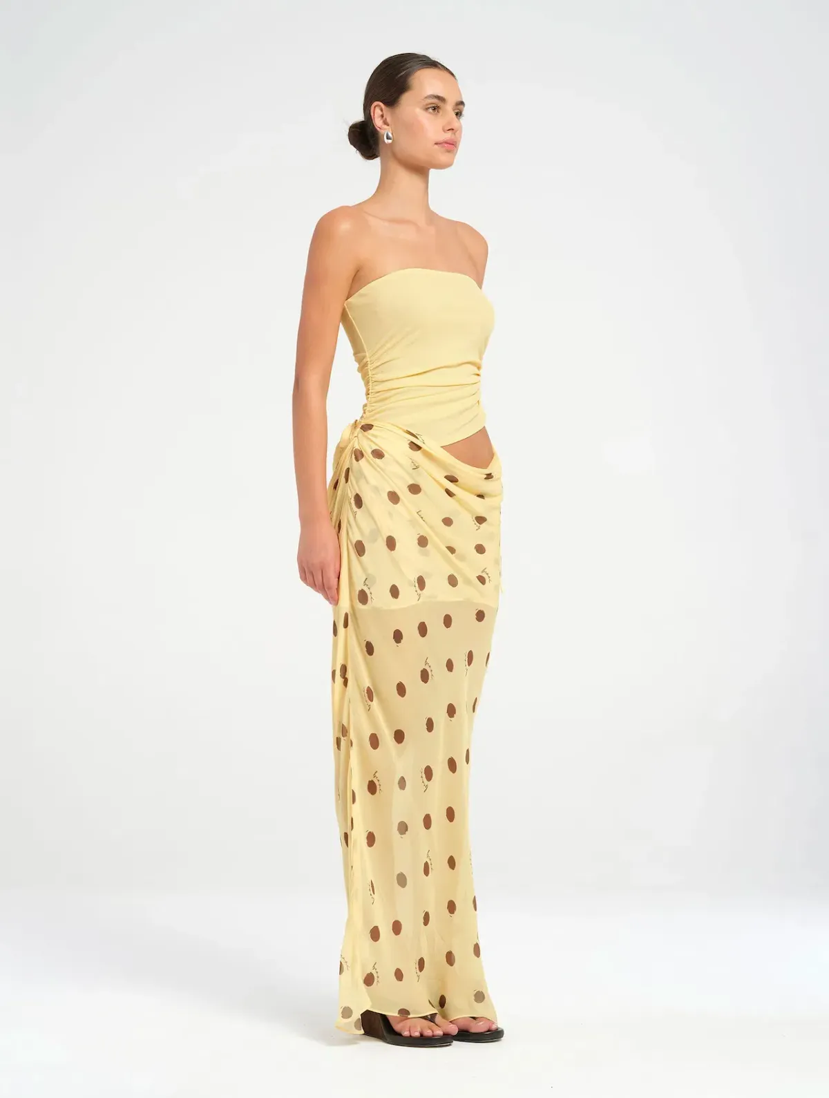 Benni Roscoe Maxi Dress in Butter Spot Size AU8 - Image 3
