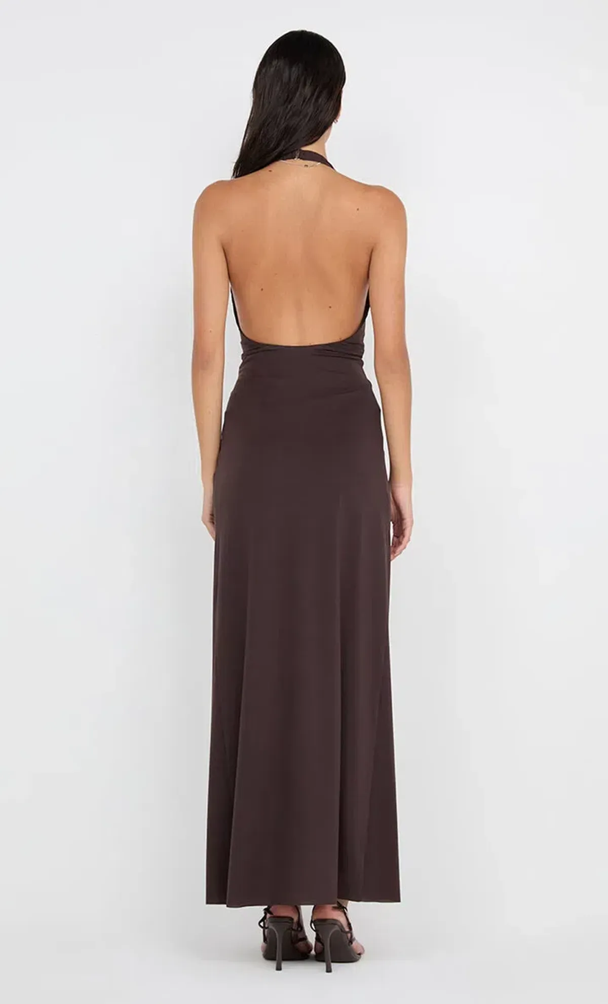 Bec & Bridge Tillie Drape Maxi Dress Dark Chocolate Size AU 8 - Image 2