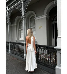 Desero Jacare Roma Maxi Dress in White Size AU8 for rent on The Volte - image 3