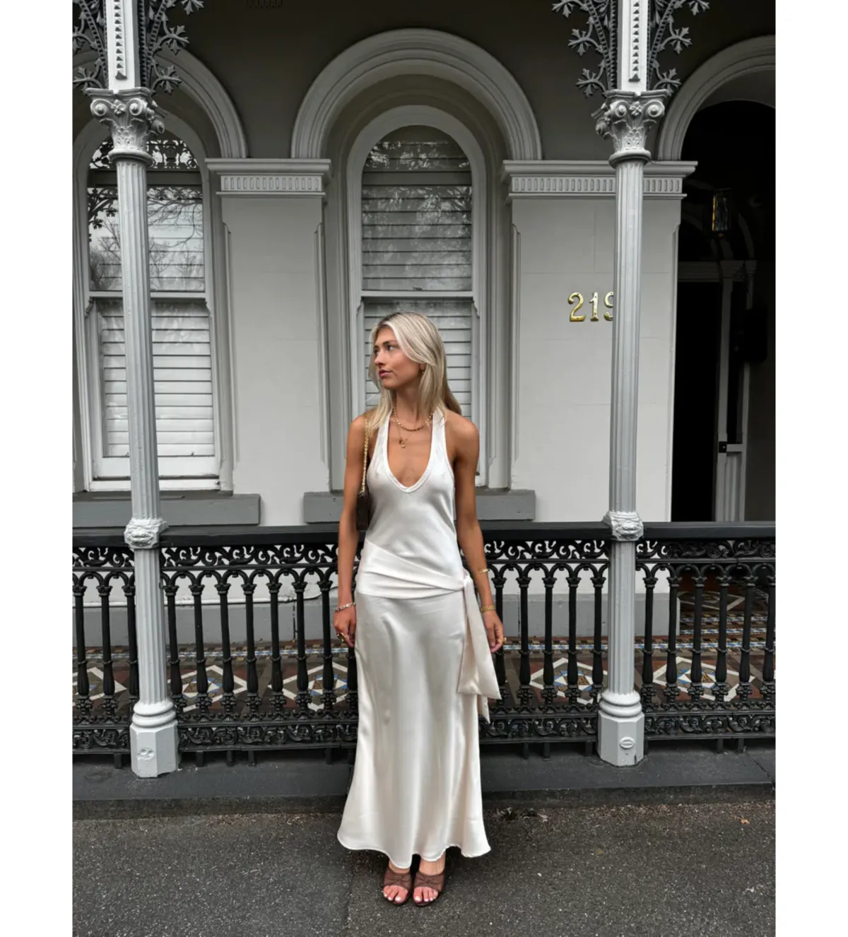 Desero Jacare Roma Maxi Dress in White Size AU8 - Image 2
