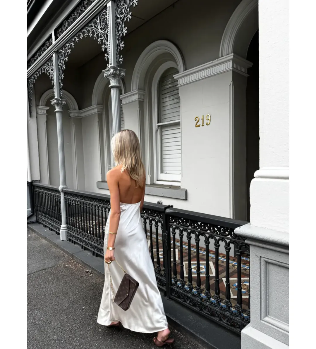 Desero Jacare Roma Maxi Dress in White Size AU8 for rent on The Volte - main image