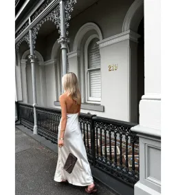 Desero Jacare Roma Maxi Dress in White Size AU8 for rent on The Volte - image 4