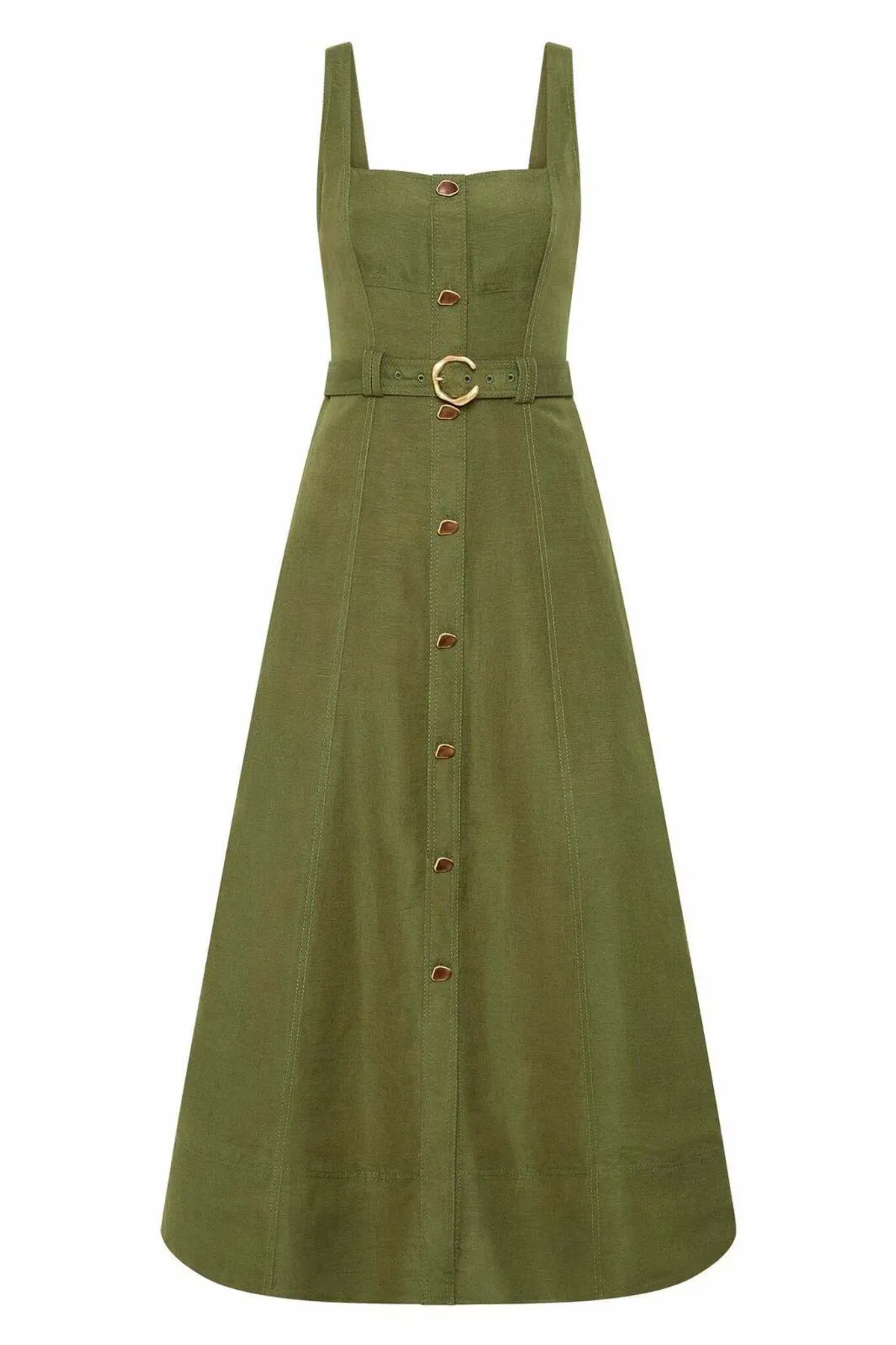 Aje Axle Utility Midi Dress in Palm Green Size AU12 - Image 3