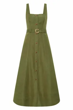 Aje Axle Utility Midi Dress in Palm Green Size AU12 for rent on The Volte - image 3