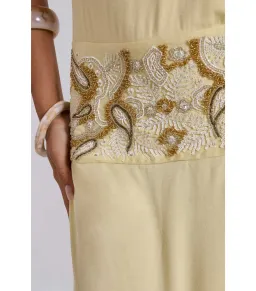 Jaded London Darya Hand Beaded Backless Maxi Dress in Butter Size AU 6 for rent on The Volte - image 3