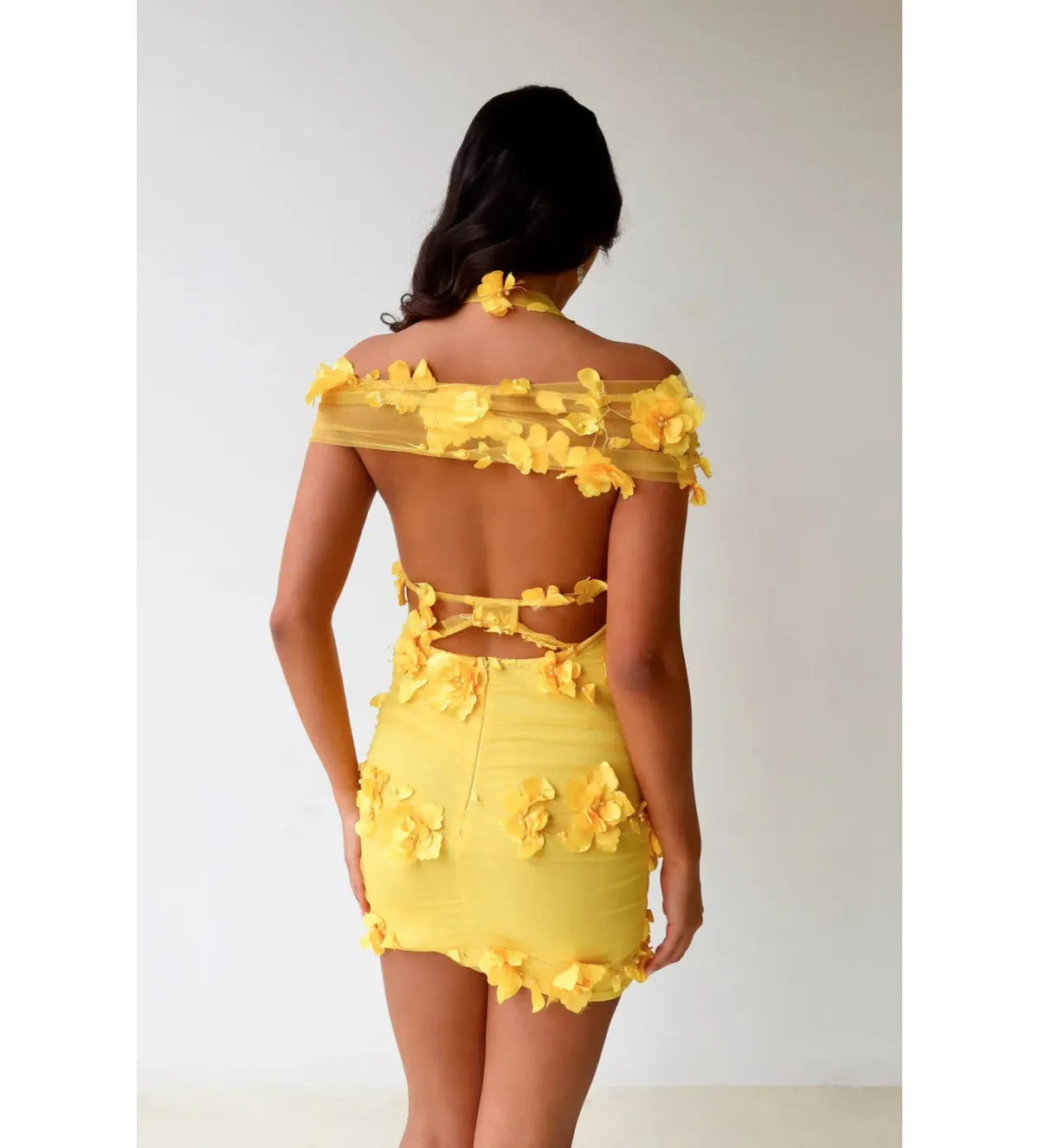 Alamour The Label Ruby Mini Dress in Yellow Size AU 10 - Image 3