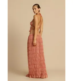Arcina Ori Juliette Halter Maxi Dress in Peach Size 8 for rent on The Volte - image 2