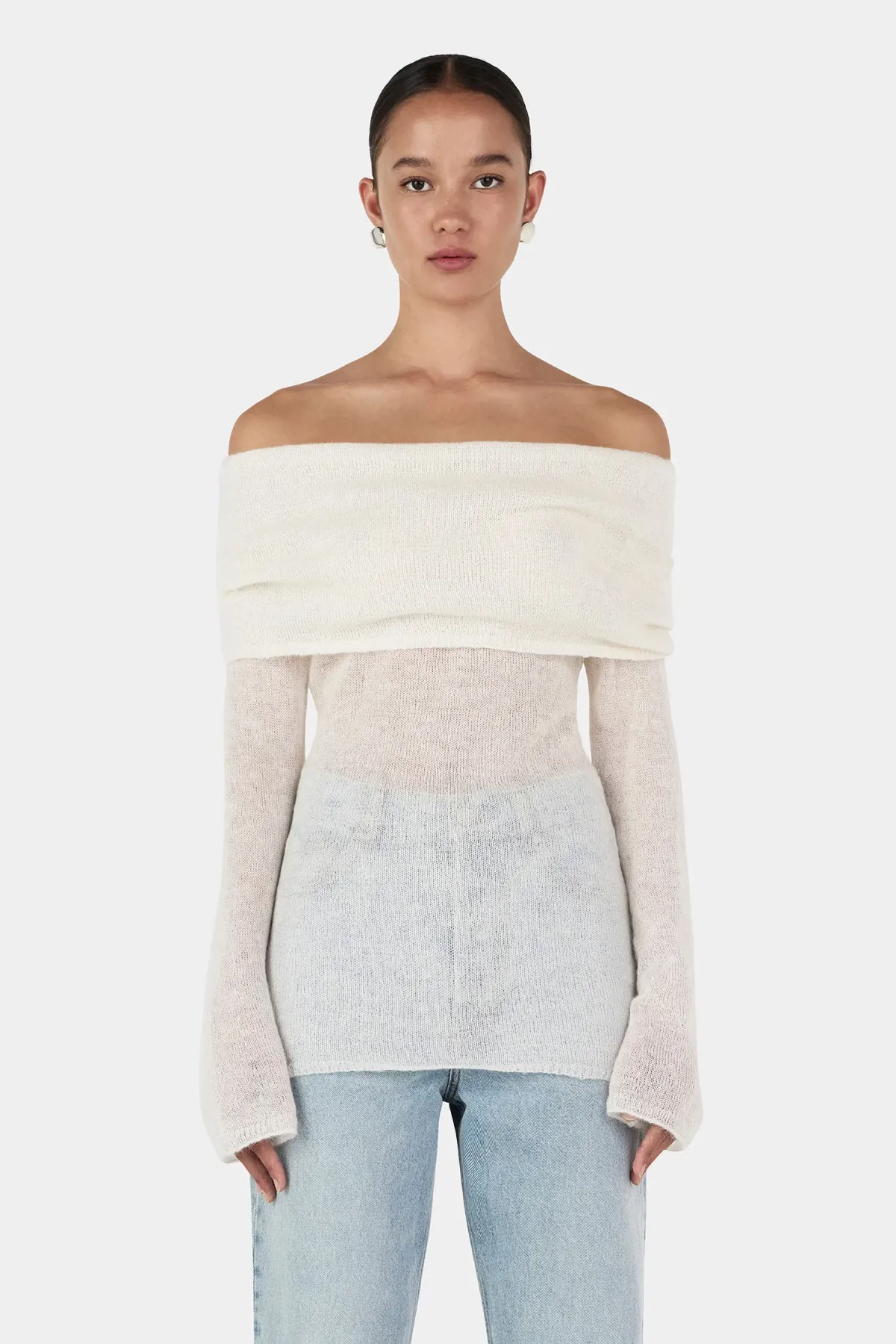 Hansen and Gretel Tozzi Knit Top Ivory Size 6 - Image 2