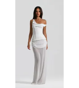 Natalie Rolt Cadence Maxi Gown in White Size 10 for rent on The Volte - image 1