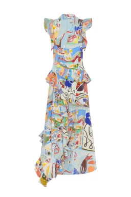 Alemais Aurelia Gown Multi Print Size 8 for rent on The Volte - image 4