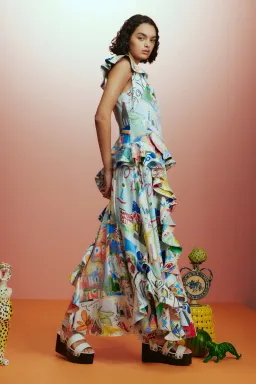 Alemais Aurelia Gown Multi Print Size 8 for rent on The Volte - image 2