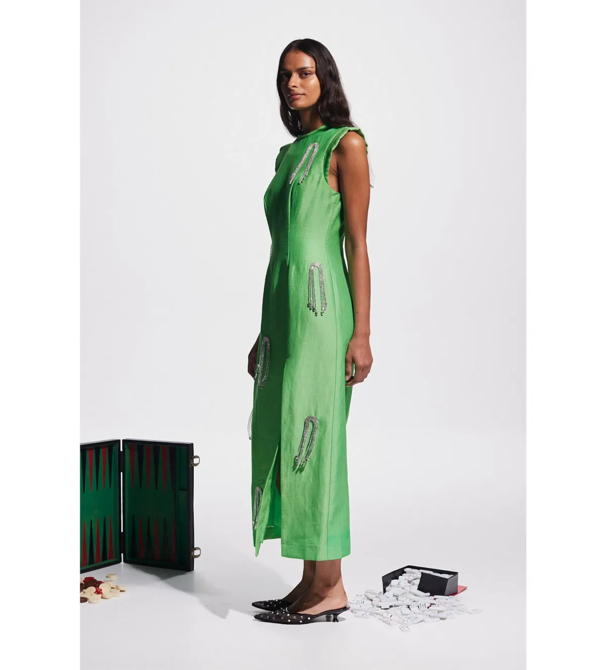 Alemais Dazzle Midi Dress in Green Size 6 - Image 2