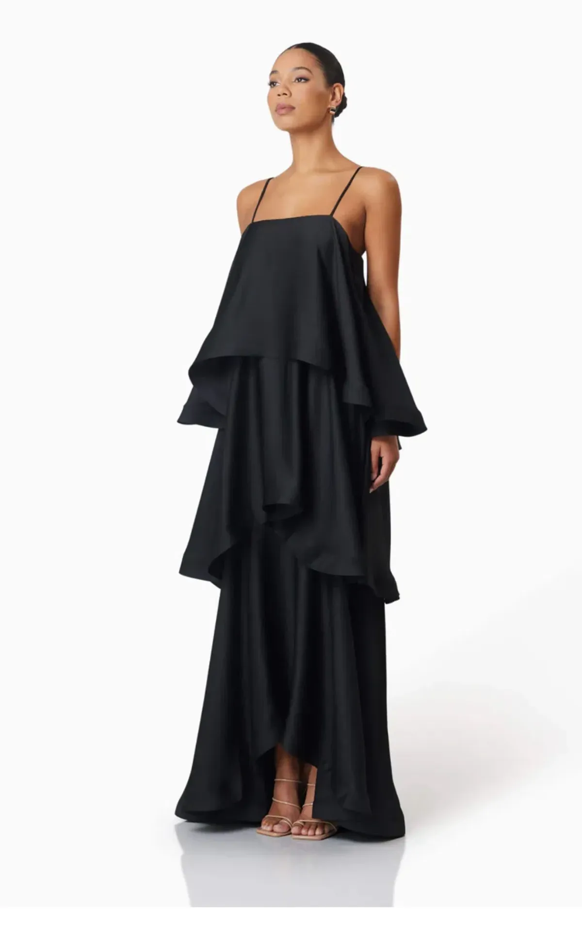 Elliatt Tilly Tiered Maxi Dress in Black Size Small / AU 8 - Image 3