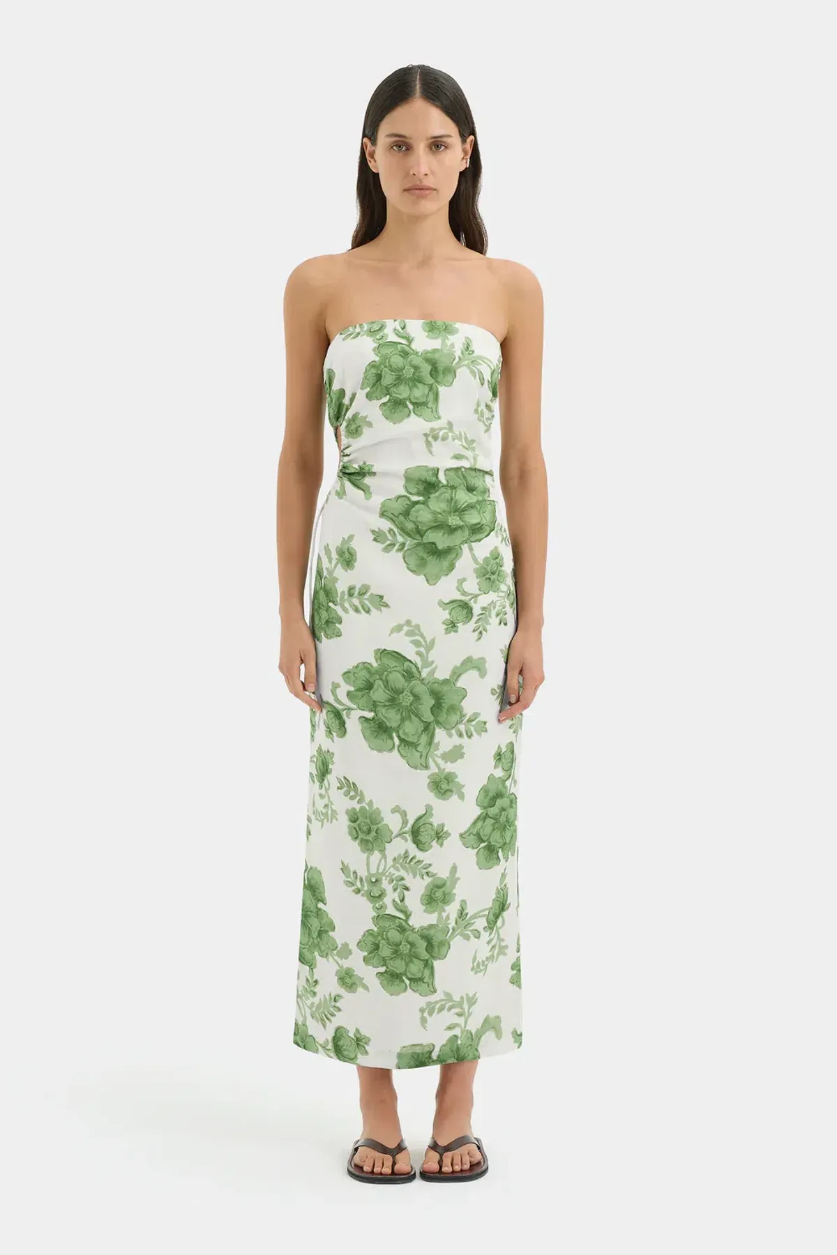 Sir the Label Gardella Strapless Midi Dress in Frisa Floral Print Size 2 / AU 10 - Image 1