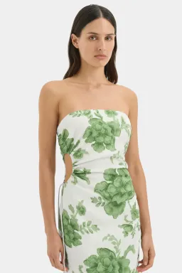 Sir the Label Gardella Strapless Midi Dress in Frisa Floral Print Size 2 / AU 10 for rent on The Volte - image 2