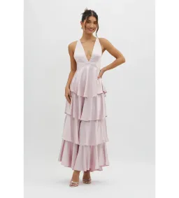 Selfie Leslie Auguste Tiered Frill Strappy Back Dress in Blush Size AU 8 for rent on The Volte - image 1