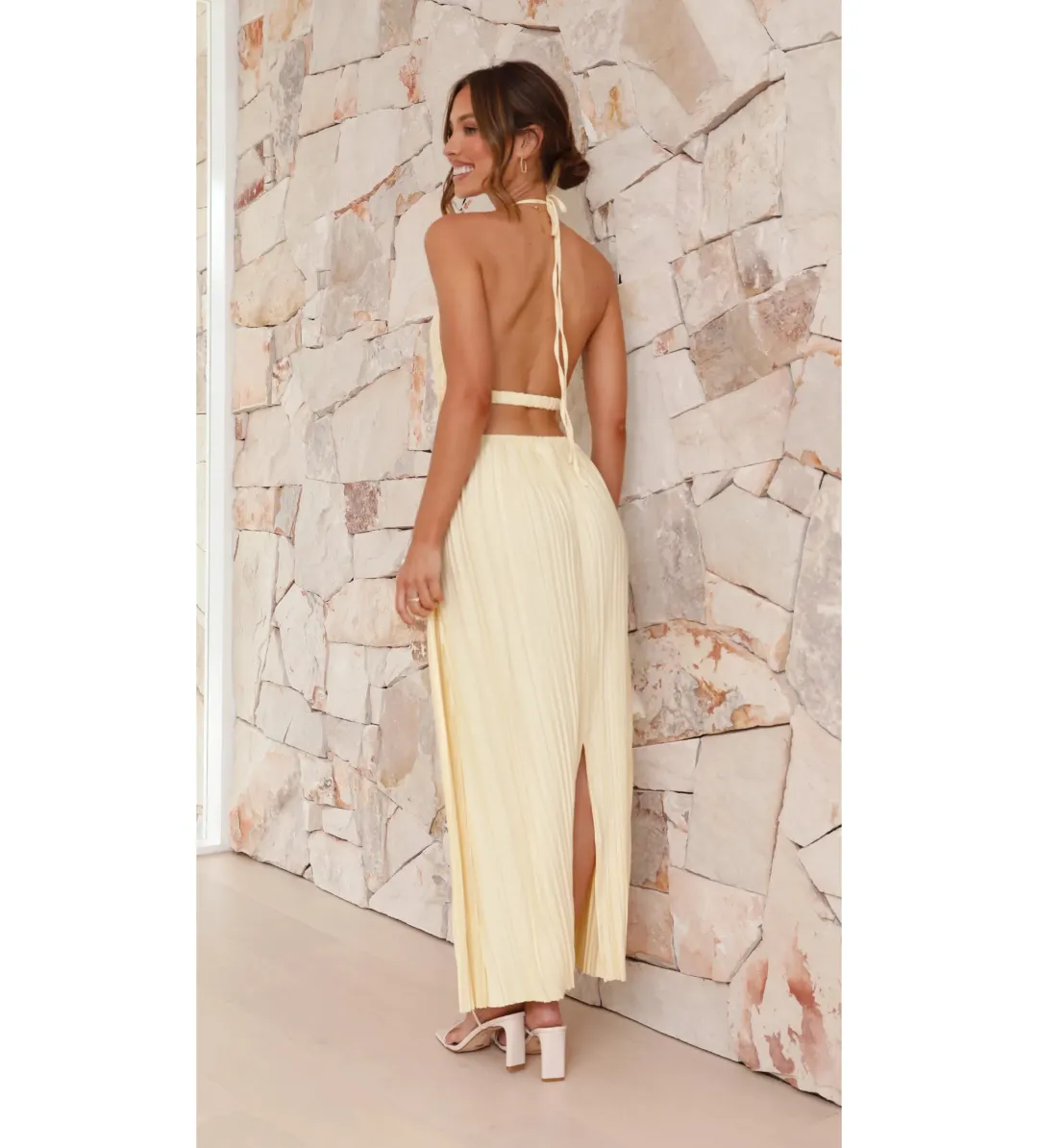 Billy J Boutique Frances Maxi Dress in Yellow Size AU 8 for rent on The Volte - main image