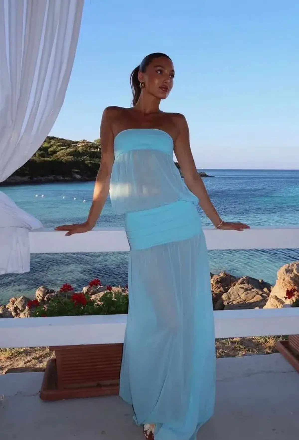 Ance Gria Romeo Gown Maxi Dress in Blue Size S/ AU 8 - Image 1