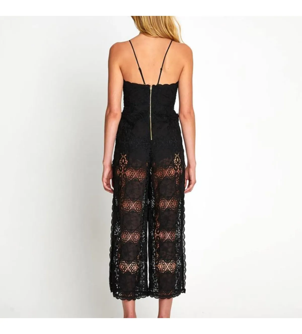 Alice McCall Diamond Veins Jumpsuit Black Lace Size AU 8 - Image 3