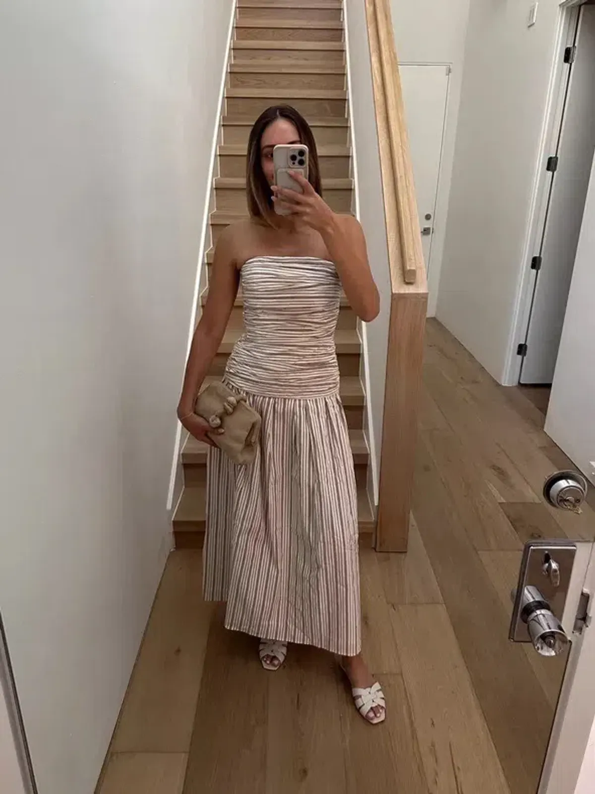 Anna Quan Isadora Strapless Maxi Dress Tobacco Stripe Size AU 8 - Image 8