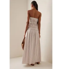 Anna Quan Isadora Strapless Maxi Dress Tobacco Stripe Size AU 10 for rent on The Volte - image 2