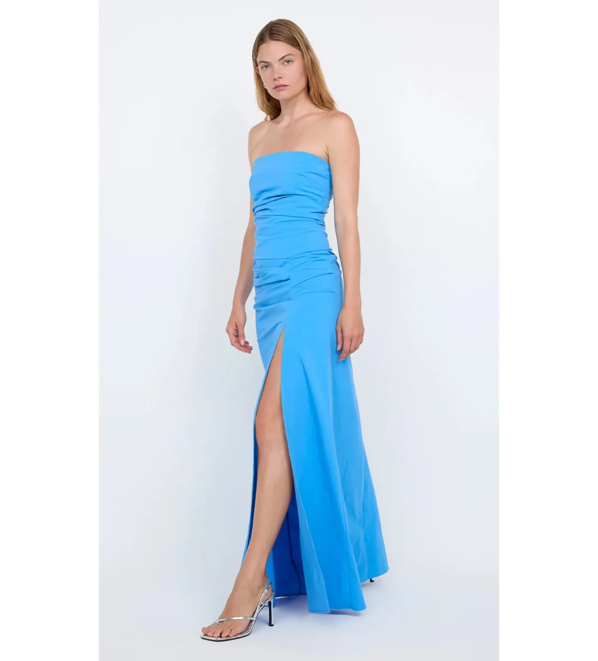 Bec & Bridge Angelina Strapless Maxi Dress Mid Blue Size AU 10 - Image 2