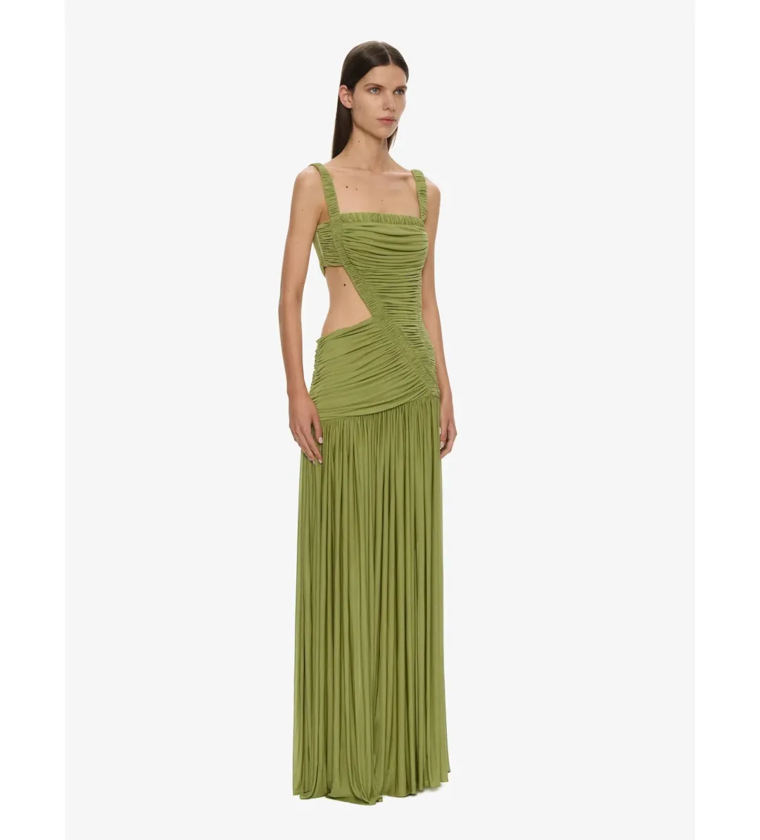 Christopher Esber Orion Separation Gown Green Olive Size AU 8 for rent on The Volte - main image