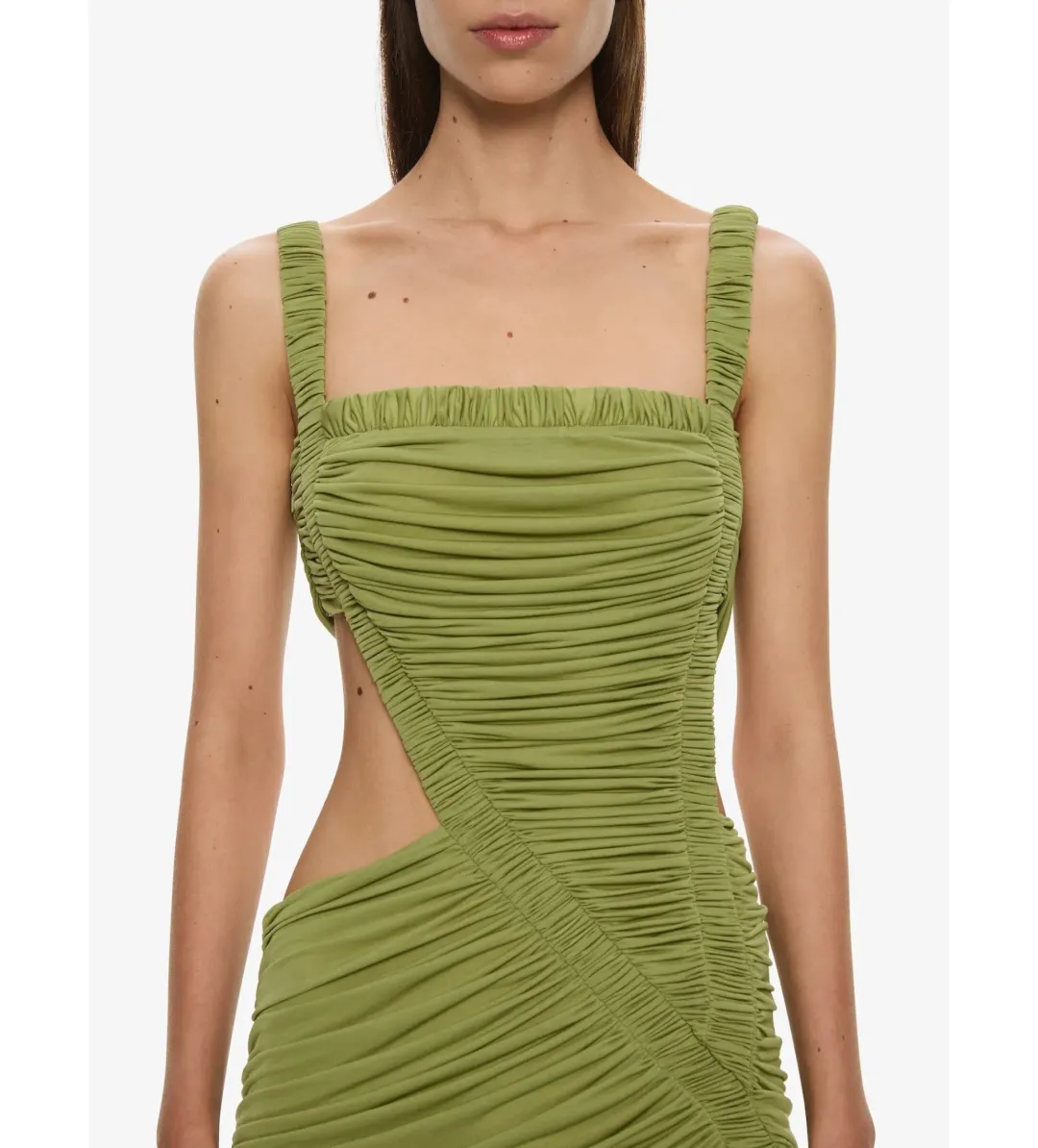 Christopher Esber Orion Separation Gown Green Olive Size AU 8 for rent on The Volte - main image