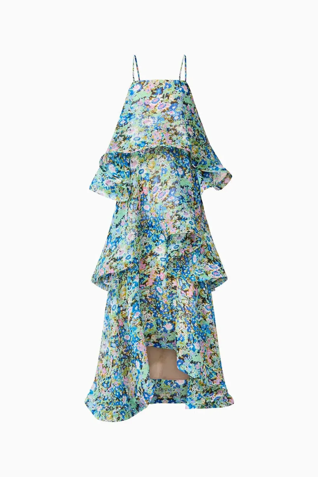 Elliatt Armani Tiered Maxi Dress in Blue Floral Size AU 10 for rent on The Volte - main image