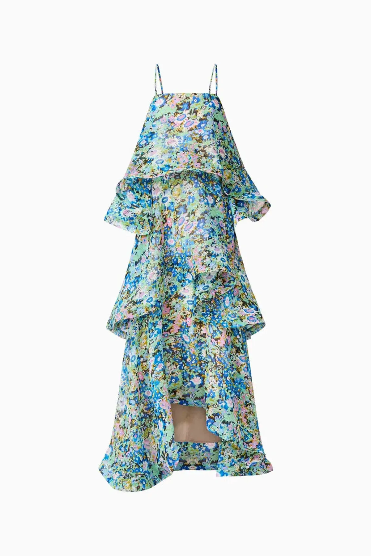 Elliatt Armani Tiered Maxi Dress in Blue Floral Size AU 10 - Image 3