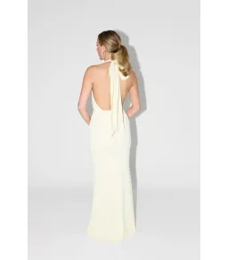 Odd Muse The Ultimate Muse Tie Neck Maxi Dress Butter Cream Size XS / AU 6 for rent on The Volte - image 2