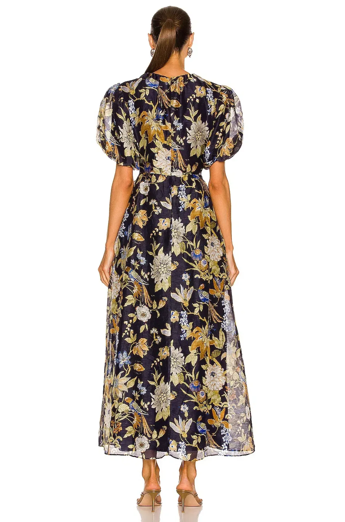 Sir the Label Lilian Puff Sleeve Midi Dress Delia Print Size 2 / AU 10 - Image 3