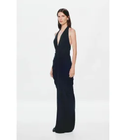 Misha The Venus Gathered Cupro Maxi Dress Black Size XS / AU 6 for rent on The Volte - image 3