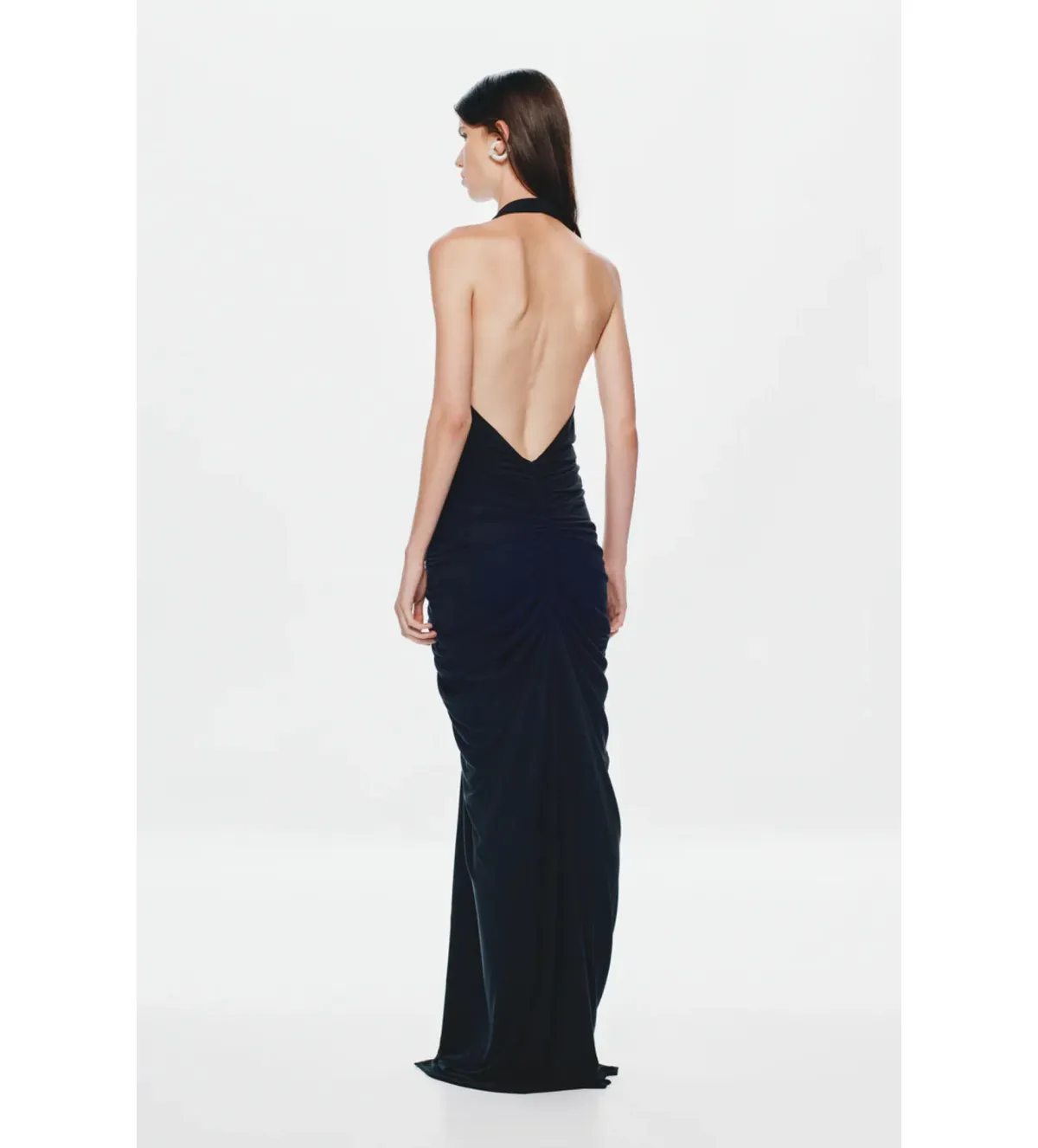 Misha The Venus Gathered Cupro Maxi Dress Black Size XS / AU 6 - Image 2