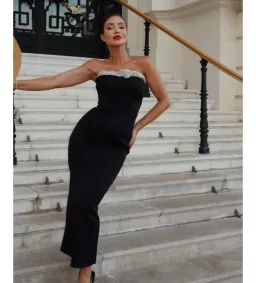 Rachel Gilbert Lorna Midi Dress in Black Size 5/AU16 for rent on The Volte - image 1