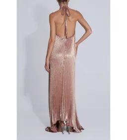 L'idée Deesse Gown Maxi Dress in Rose Quartz Shimmer Size AU 10 for rent on The Volte - image 4
