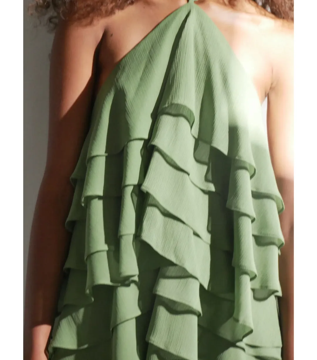 Third Form Gaia Tiered Maxi Dress in Juniper Size AU 8 for rent on The Volte - main image