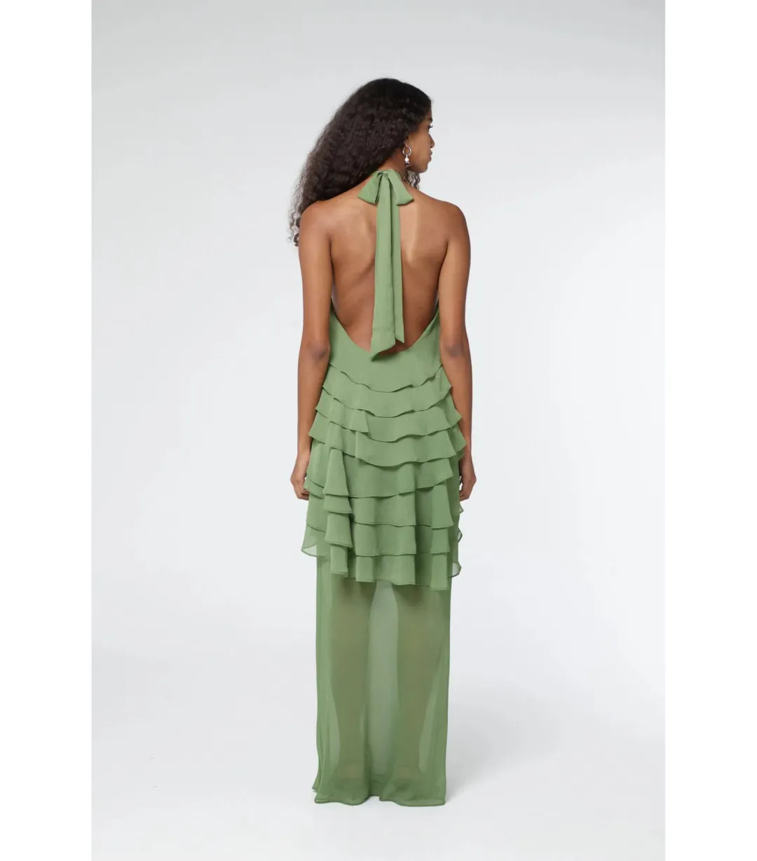 Third Form Gaia Tiered Maxi Dress in Juniper Size AU 8 for rent on The Volte - main image