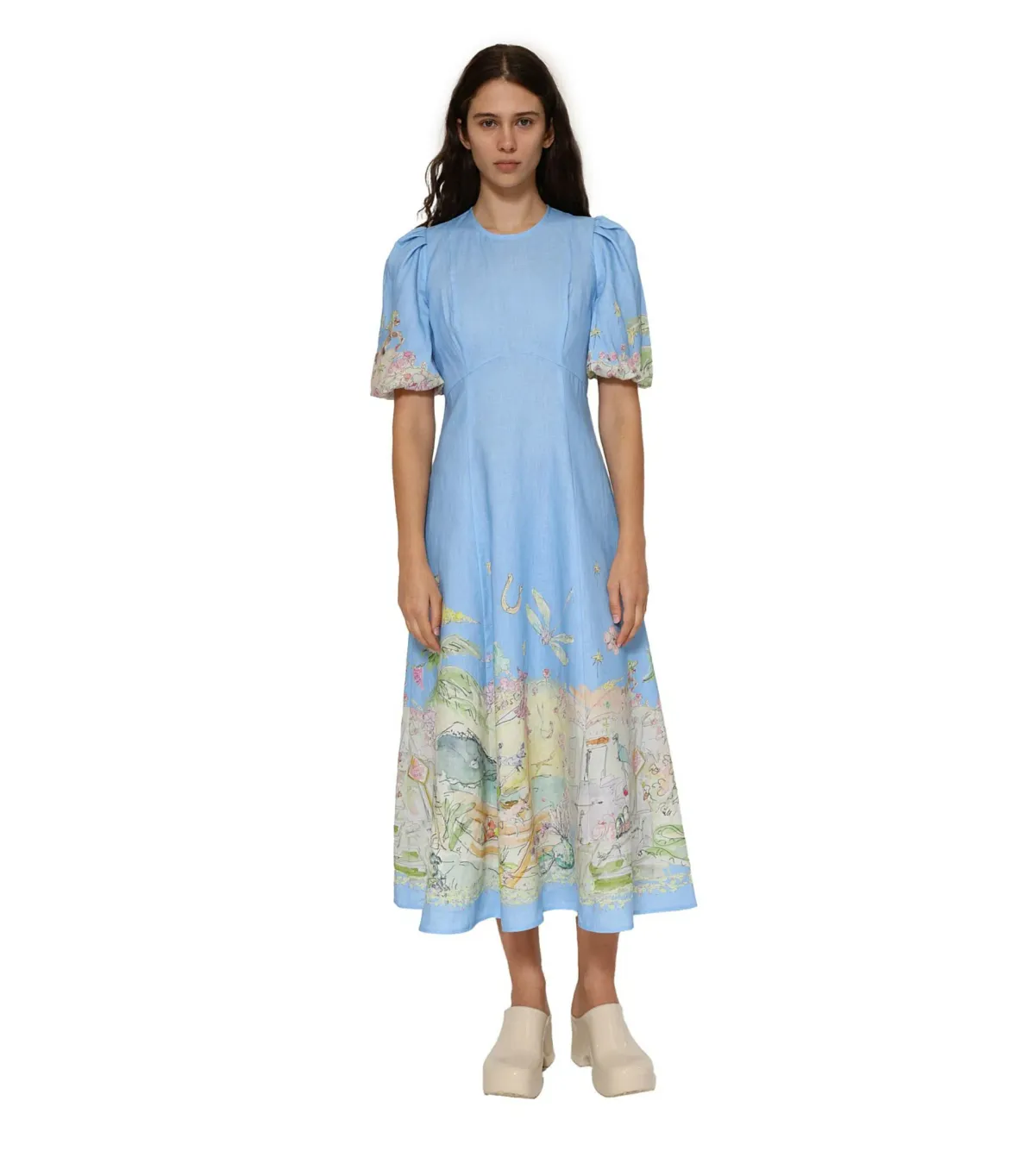 Alemais Anouk Midi Dress Sky Size AU 10 for rent on The Volte - main image