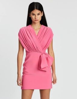 By Johnny Gloria Bow Drape Mini Dress for rent on The Volte - image 1