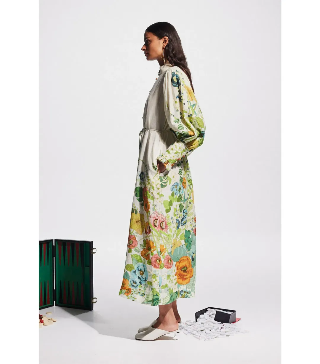 Alemais Constance Midi Shirtdress in Print Size AU 10 for rent on The Volte - main image