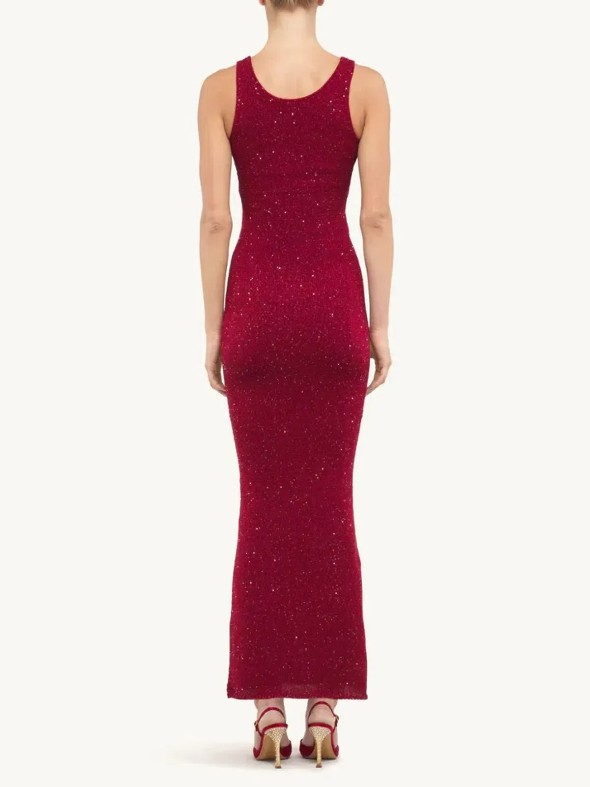 Asta Resort Ana Maxi Dress Wine Sequin Size S / AU 8 - Image 3