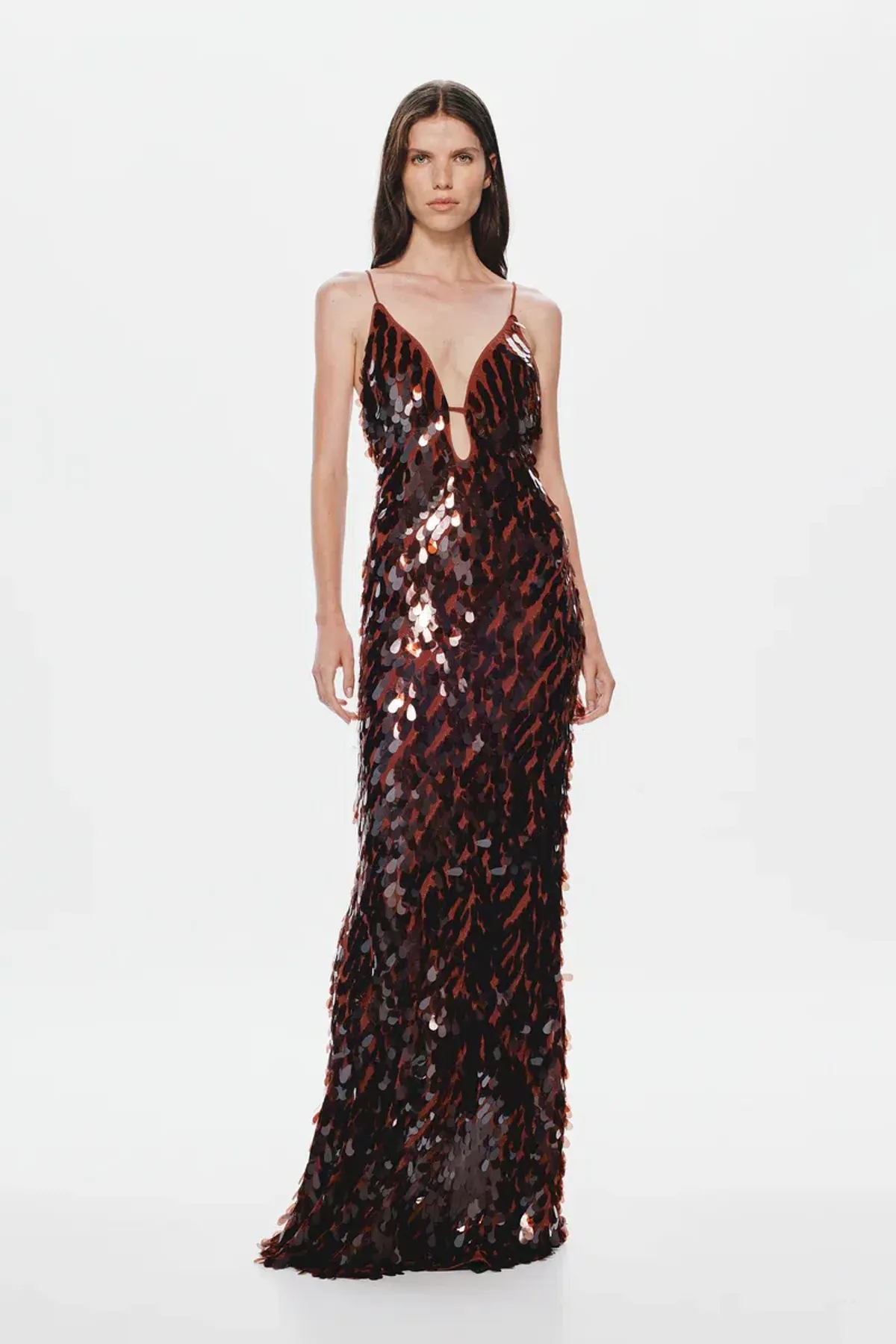 Misha Collection The Sapphire Sequin Maxi Dress in Fig Size 8/S - Image 2
