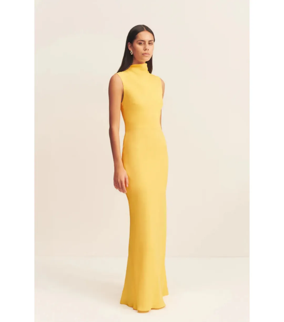 Shona Joy Pierce Sleeveless Maxi Dress in Sunflower Size AU 8 for rent on The Volte - main image